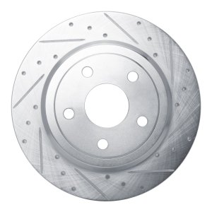 Dodge Durango Brake Rotor (1) - Rear Right - R1 Concepts - Drilled & Slotted - Silver - `11-`22 Dodge Durango Brake Rotor (1) - Rear Right - R1 Concepts - Drilled & Slotted - Silver - `11-`22